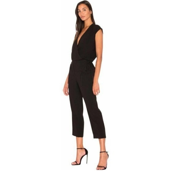 Theory Lyoral Elevate Crepe Jumpsuit Wrap V-neck Sleeveless - Picture 7 of 7